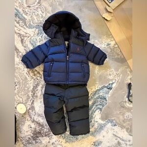 Ralph Lauren Navy Blue Puffer Jacket and Pants Set Sz 18months
